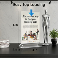 Porte-affiche en acrylique transparent double face OfficeHomeStore Restaurant Menu Stand Picture Frame Personal Gift Set for Table Card