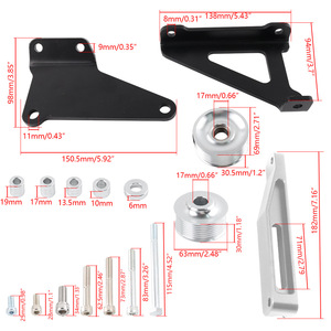 Kit de démontage A/C et P/S pour moteurs K20 K24, pièces en acier moulé noir et argenté - Product Image 5