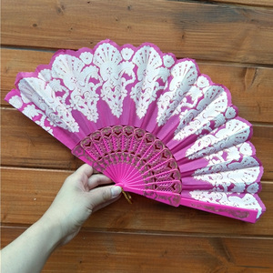 [我是你的粉丝] 质量好的经典送礼礼品塑料框架手风扇塑料白色婚礼风扇 - Product Image 5