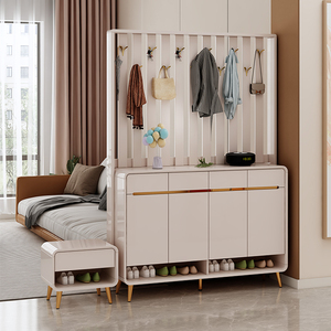 Meuble de couloir en bois de haute qualité certifié CE, directement de l'usine, combinant rangement pour chaussures et support à vêtements - Product Image 3