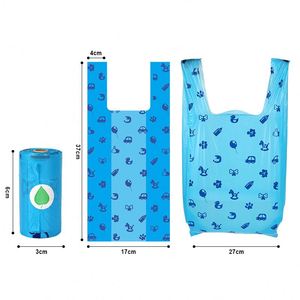 Bolsas para excrementos portátiles y ecológicas con dispensador a prueba de fugas, bolsas biodegradables para perros, estilo sencillo de dibujos animados. - Product Image 2