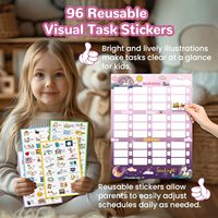 Tableau d'emploi du temps quotidien personnalisable pour enfants, aimant de réfrigérateur, liste de routine avec couleur et logo personnalisés pour les tout-petits à la maison