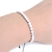 4MM Empereur Pierre Perles Bracelet pour Femmes Agates Naturelles Bangles Tourmaline Grenat Cristal Bracelet Réglable Cadeau Bijoux