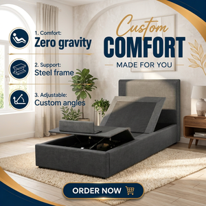 <span class=keywords><strong>Cama</strong></span> Eléctrica Ajustable Moderna y Estable <span class=keywords><strong>con</strong></span> Marco Metálico, Reclinable y Cómoda, para Uso en el Hogar, Dormitorio, Apartamento, Hotel y Escuela - Product Image 1