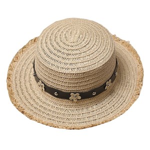 Vente Chaude en Gros Visière Personnalisée Tendance en Herbe Naturelle à Large Bord Enroulable pour la Plage, Protection Solaire pour Enfants et Adultes - Product Image 1