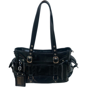 Bolso Tote Negro de Gran Capacidad con Bolsillo con Cremallera, Resistente al Agua, para Uso Diario, Bandolera - Product Image 4