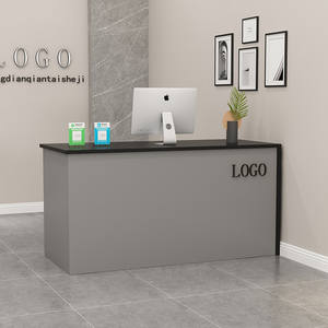 Comptoir d'accueil commercial en bois, minimaliste et moderne, à installation amovible, pour magasin de vêtements, salon de beauté, hôtel, salon de thé au lait - Product Image 6