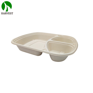 Boîte à <span class=keywords><strong>repas</strong></span> bento écologique, biodégradable, jetable, micro-ondable, pour emporter, avec couvercle, pour la restauration rapide - Product Image 1