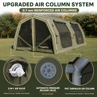 Tente gonflable familiale Coody 17.2 Familia Pro Air - Vert armée, grande tente de luxe pour le camping, le glamping et les activités de plein air, en coton, type tunnel