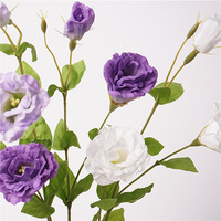 BF-CP02-1 Décoration d'intérieur : Fleurs artificielles de Lisianthus et de Gentiane de Prairie, haute qualité, toucher réel, effet hydratant