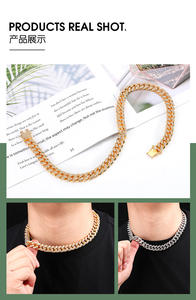 Collares de Cadena Cubana con Diamantes y Accesorio Flip de Estilo Hip Hop Chapados en Oro con el Último Diseño Europeo y Americano para Mujer - Product Image 5