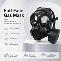 Masque à gaz intégral FNJ08 en caoutchouc butyle chloré RD40 avec diaphragme de communication et filtre chimique réutilisable et remplaçable