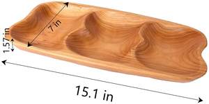 Bandeja <span class=keywords><strong>de</strong></span> madera duradera <span class=keywords><strong>para</strong></span> aperitivos con 3 compartimentos divididos Bandeja <span class=keywords><strong>de</strong></span> servicio <span class=keywords><strong>de</strong></span> desayuno ecológica Tipo <span class=keywords><strong>de</strong></span> patrón <span class=keywords><strong>Planta</strong></span> - Product Image 4