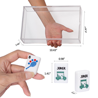 Jeu de tuiles de mahjong américain de luxe moderne, boîte transparente en acrylique, accessoires, 160 tuiles gravées, portable, résistant à l'eau, écologique
