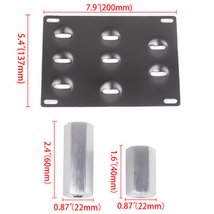 Cadre de plaque d'immatriculation en alliage d'aluminium 205 mm, huit trous, crochet de remorquage, accessoire universel de modification automobile - Product Image 2