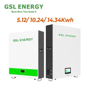 بطارية طاقة GSL لتخزين الطاقة الشمسية في المنزل ذات دورة شحن عميقة بقدرة 5 كيلو وات/ساعة 10 كيلو وات 15 كيلو وات باستطاعة 100 أمبير في الساعة 200 أمبير في الساعة بطاريات ليثيوم أيون لتخزين الطاقة الشمسية مزودة ببطارية قوية
