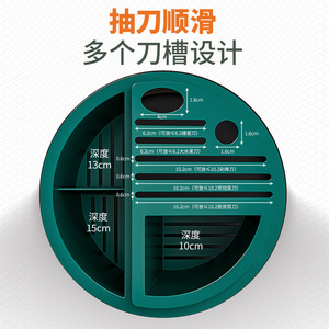 Kitchen Storage Rack With Rotating Knife Holder Multi Function PP Material Modern Design Lazy Susan Storages - Product Image 1