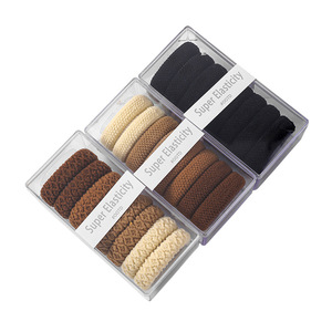 Élastique à cheveux coréen sans couture, haute élasticité, pour queue de cheval et tresses, couleur unie, usage quotidien, en polyester tricoté - Product Image 5