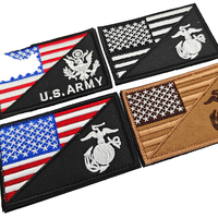 Parche Bordado de la Bandera Americana del Cuerpo de Marines de EE. UU. en PVC con Encaje de Mezclilla