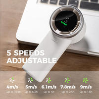 Ventilateur électrique portatif à grande vitesse avec batterie de 3600mAh, ventilateur de poche portable rechargeable par USB, avec affichage intelligent à LED, nouveauté