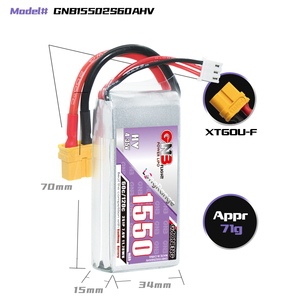 GAONENG GNB 1550MAH 7.6V HV 2S 60C 120C HV XT60 LiPo <b>Battery</b> Soft Pack Long Range FreeStyle FPV LiHV High Voltage - Product Image 3
