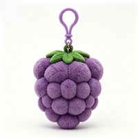 Pendentif en peluche raisin en PVC personnalisable, motif dessin animé, pour sac à dos - Poupée en peluche à collectionner