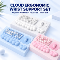 Repose-poignets ergonomiques en mousse à mémoire de forme, résistants à l'eau, avec un design 3D confortable, personnalisables, pour clavier et souris