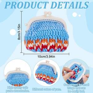Monedero con Cierre de Beso, Kit de Tejido a Crochet Hecho a Mano, con Tutorial en Video Paso a Paso, Monedero <span class=keywords><strong>para</strong></span> Guardar Monedas, Regalo - Product Image 3