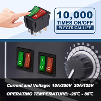 Interrupteur à bascule KCD3 6 broches marche/arrêt/marche 16A 250V pour usage domestique, marine, tout-terrain, véhicule, bateau