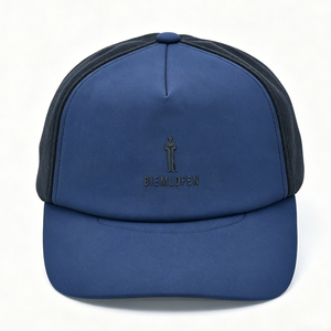 <b>Navy</b> Blue Black Mesh Trucker Cap Breathable Adjustable Trucker <b>Hat</b> with Embroidery Logo for Men Women Outdoor Travel Common - Product Image 3