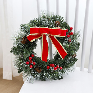 Pine needle garland red berry big red bow decoration <b>Christmas</b> garland <b>Christmas</b> rattan pine needle mixed decoration - Product Image 4