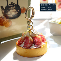 Porte-clés en résine et caoutchouc, modèle de gâteau à la crème en forme de tasse, réaliste, jouet, cadeau, breloque pour sac et clés de voiture