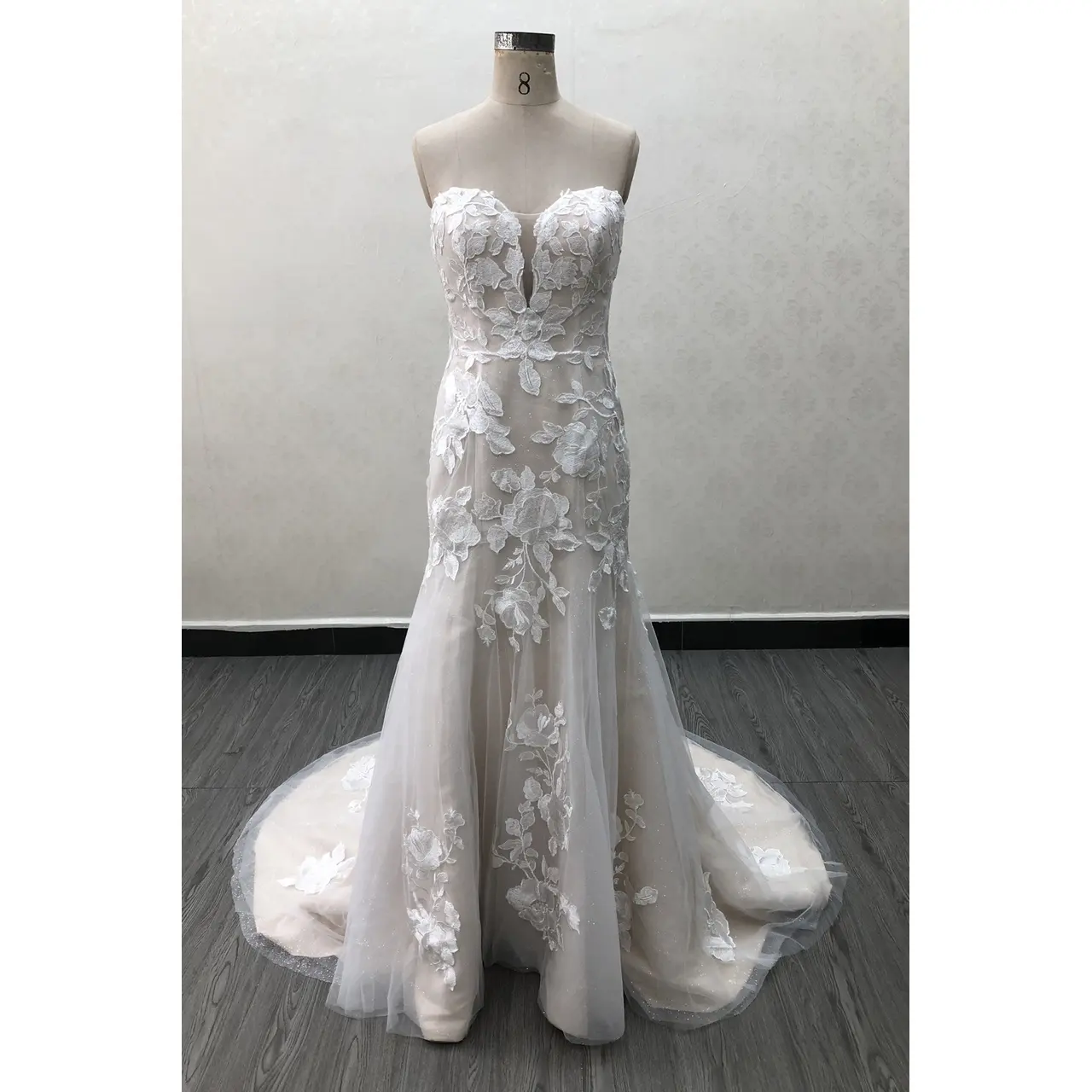 LW2221 High Quality Sweetheart Wedding Gowns With Lace Applique Zipper Back Beach Casual Wedding Dresses 2023