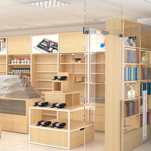 Espositore da Parete Rettangolare Multifunzione per <span class=keywords><strong>Cartoleria</strong></span>, Portapenne a Doppia Faccia, Scaffale Espositivo per Libreria - Product Image 1