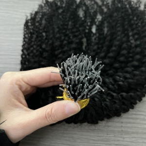 Extensions de cheveux indiens remy en plastique, kératine, Nano, anneau, en stock, crépus bouclés, nouvel arrivage - Product Image 6