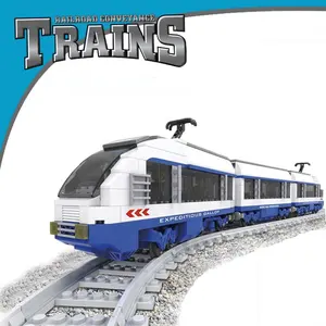 Hot Sales Locomotive Electric High Speed Vintage Train Building Blocks Sets Toys For Toddles Gifts Plastic Train Set Toys