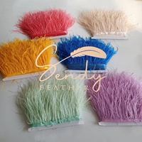 Dentelle en plumes d'autruche moelleuses 1, 2 ou 3 plis pour vêtements, franges à pompons, garnitures de couture, costumes, robes de mariée
