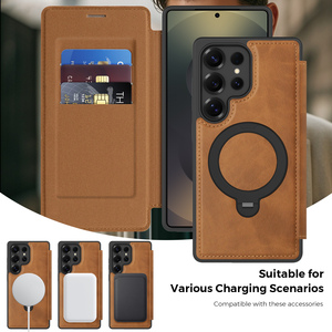 Étui pour téléphone <span class=keywords><strong>Samsung</strong></span> <span class=keywords><strong>Galaxy</strong></span> S26 <span class=keywords><strong>Ultra</strong></span> avec recharge sans fil et rotation à 360° °   Support rotatif à boucle en similicuir S25 Plus S24 S23 <span class=keywords><strong>S22</strong></span> A56 - Product Image 4