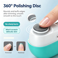 Lime à ongles électrique 2-en-1 améliorée avec lame en alliage ultra-affûtée et lime de polissage en verre nano pour bébés/enfants/personnes âgées