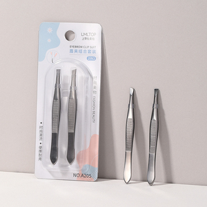 <span class=keywords><strong>Pinza</strong></span> para <span class=keywords><strong>Cejas</strong></span> Profesional de Acero Inoxidable LMLTOP 2 en 1 con Punta Plana Inclinada A205, Reutilizable, para Depilación Facial - Product Image 6