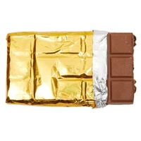 Emballages personnalisés en papier d'aluminium doré pour chocolats et bonbons, 20x20 cm, pour emballer des friandises, des barres chocolatées
