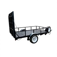 Remorque de transport ATV personnalisée 2x2m, capacité 500kg, chariot utilitaire tout-terrain à essieu unique avec rampe arrière pour le transport de quads