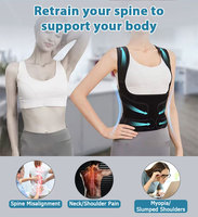 Correcteur de posture réglable pour hommes avec sangle dorsale et soutien des épaules