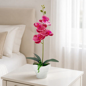 Fleur artificielle d'orchidée Phalaenopsis avec pot 41cm, décoration d'intérieur, plante de simulation, ornement d'intérieur - Product Image 3