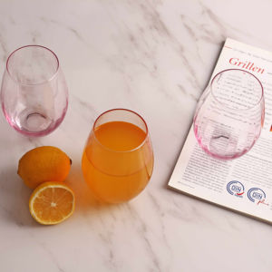 Gobelet réutilisable en verre rose haute transparence sans pied de 600 ml pour jus et boissons froides - Product Image 2