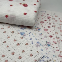 Tissu d'impression numérique 100% coton, gaze double couche, crêpe pour vêtements de bébé, adapté aux pyjamas, illustration personnalisée