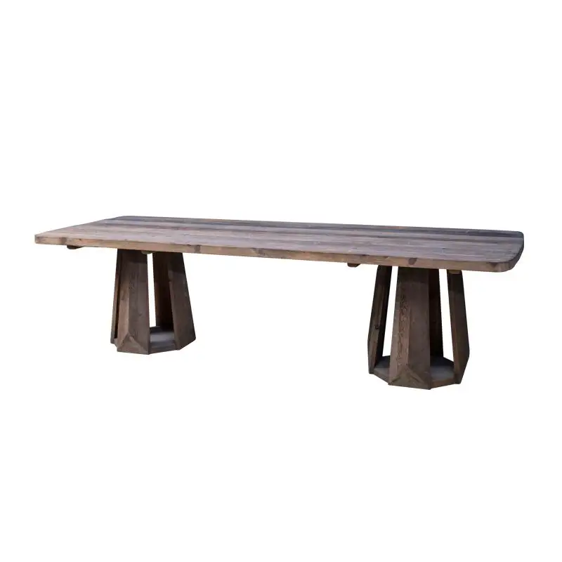 Factory Supplier New Brand Recycled Solid Pine Dining Table Square Garden Party Farmhouse Dining Table