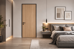 Soundproof Wood Grain Interior Door Fire-rated Door Waterproof for Home Modern Style <strong>Aluminium</strong> <strong>Honeycomb</strong> - Product Image 2