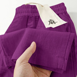 <span class=keywords><strong>Pantaloni</strong></span> Larghi in <span class=keywords><strong>Lino</strong></span> Cotone-Poliestere da <span class=keywords><strong>Donna</strong></span>, Collezione Estate 2026, Sottili, Vita Alta, Modellanti, Antipiega, con Caduta Morbida, Casual - Product Image 4