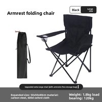 Fauteuil pliant d'extérieur - Chaise portable en acier carbone et tissu Oxford pour le camping, la plage, les pique-niques et les barbecues